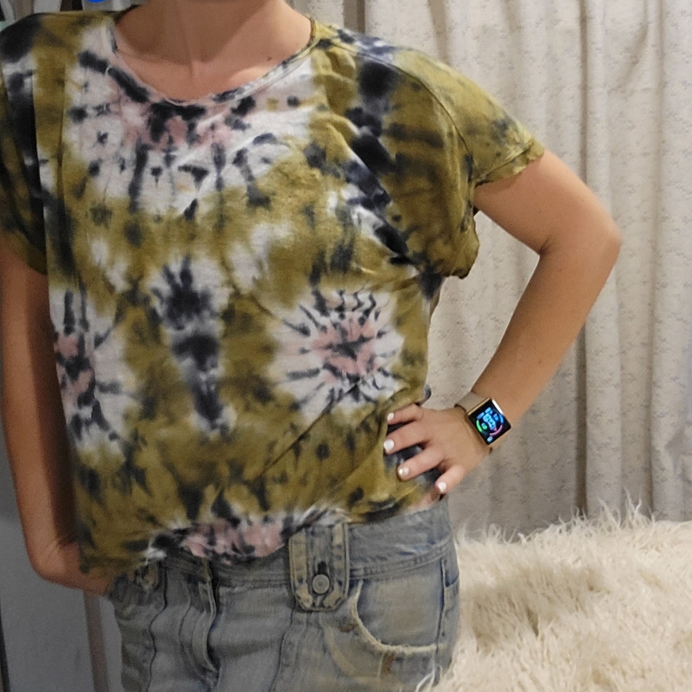 Young Fabulous and Broke Cleo Linen Cropped Tee